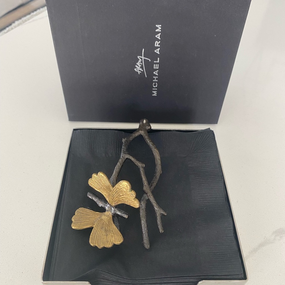 Michael Aram Butterfly Ginkgo Guest Napkins holder. Good condition.